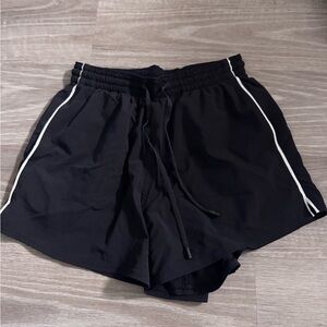lululemon athletica Black Athletic Shorts with White Trim